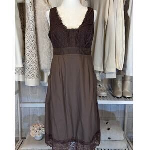 Moulinette Soeurs Anthropologie Women's Size 8 Brown Lace Sun Dress #0151
